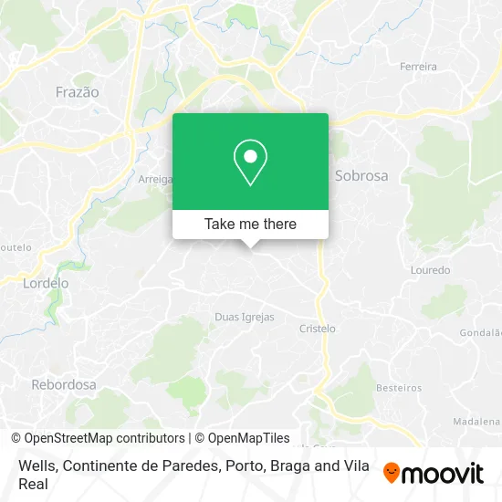 Wells, Continente de Paredes map