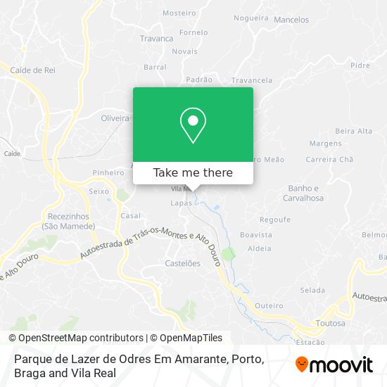 Parque de Lazer de Odres Em Amarante map