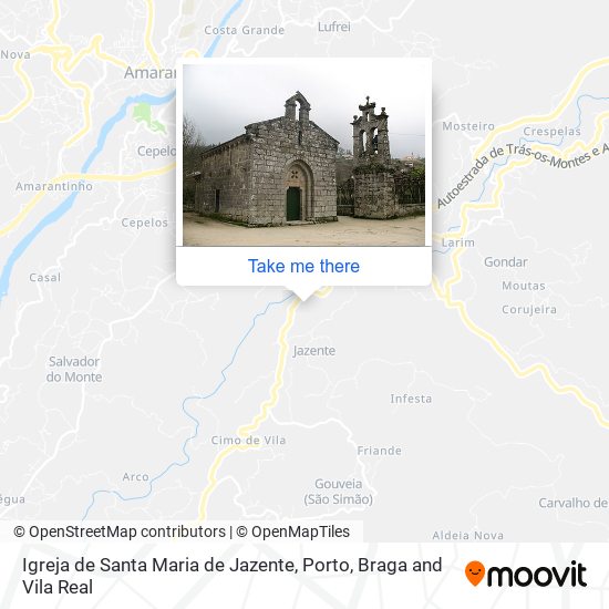 Igreja de Santa Maria de Jazente mapa