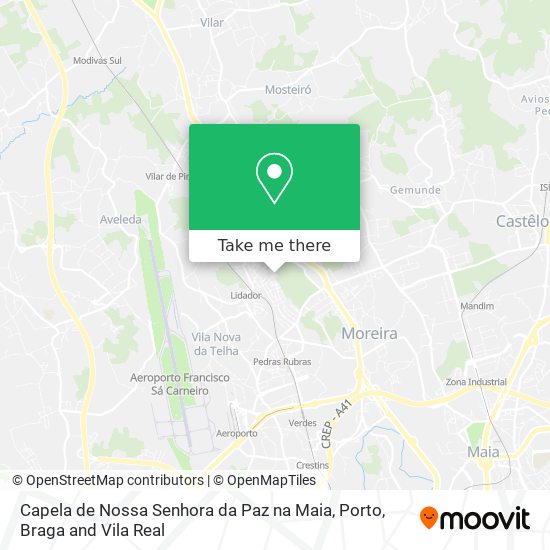 Capela de Nossa Senhora da Paz na Maia map