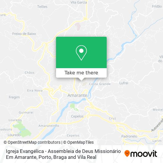 Igreja Evangélica - Assembleia de Deus Missionário Em Amarante map