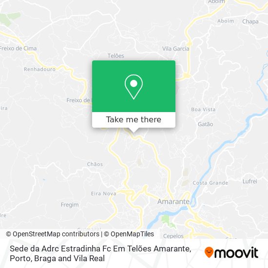 Sede da Adrc Estradinha Fc Em Telões Amarante map