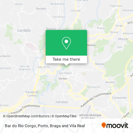 Bar do Rio Corgo mapa