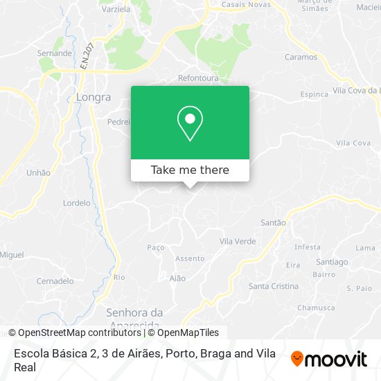 Escola Básica 2, 3 de Airães mapa