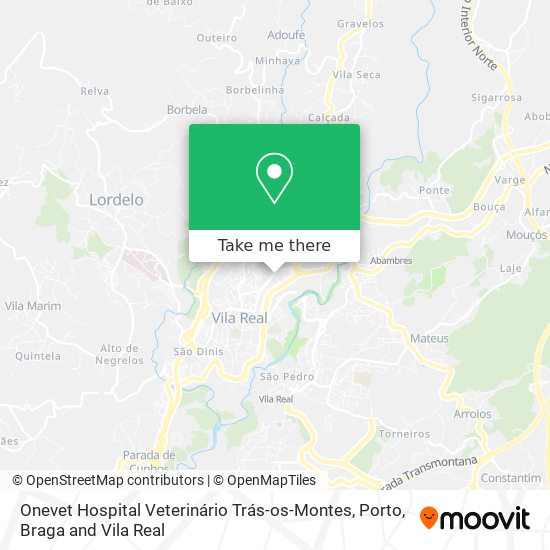 Onevet Hospital Veterinário Trás-os-Montes mapa