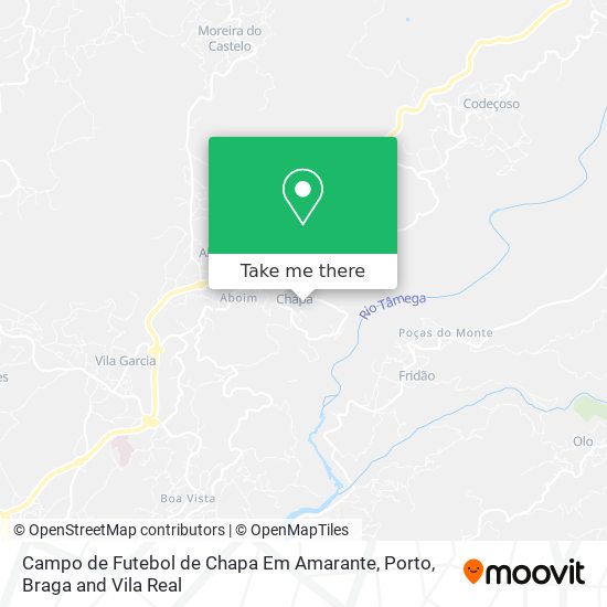 Campo de Futebol de Chapa Em Amarante mapa