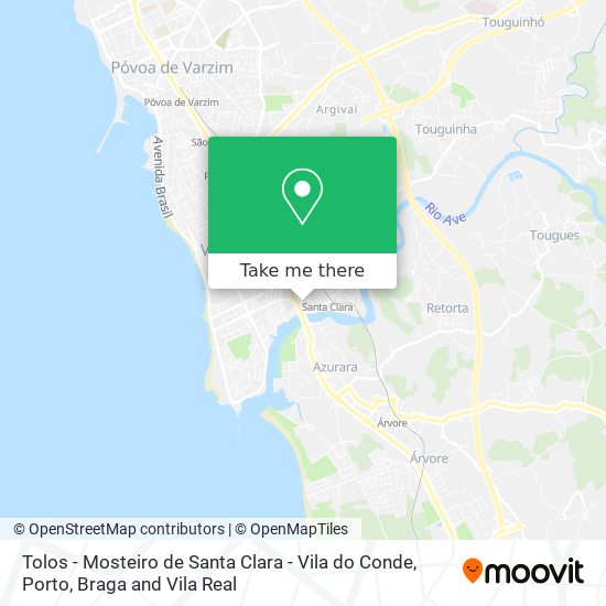 Tolos - Mosteiro de Santa Clara - Vila do Conde map