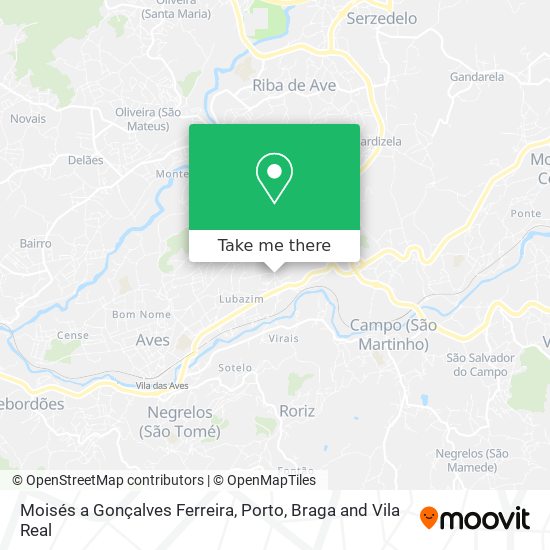 Moisés a Gonçalves Ferreira mapa