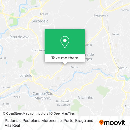 Padaria e Pastelaria Moreirense mapa