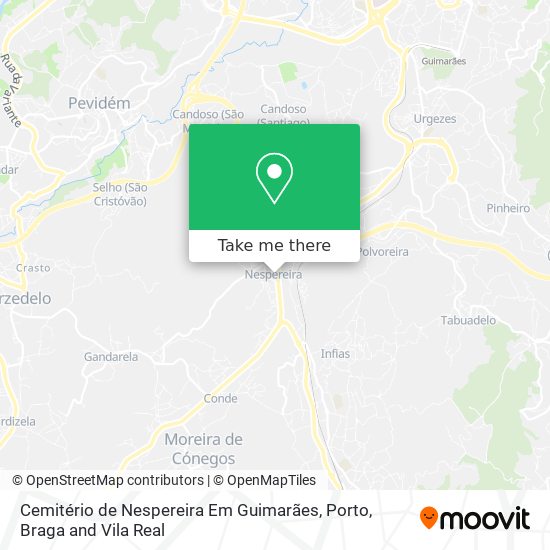 Cemitério de Nespereira Em Guimarães mapa