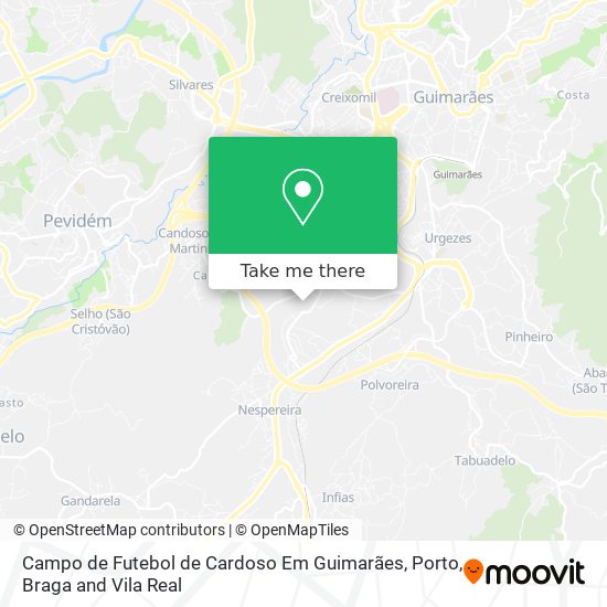 Campo de Futebol de Cardoso Em Guimarães mapa