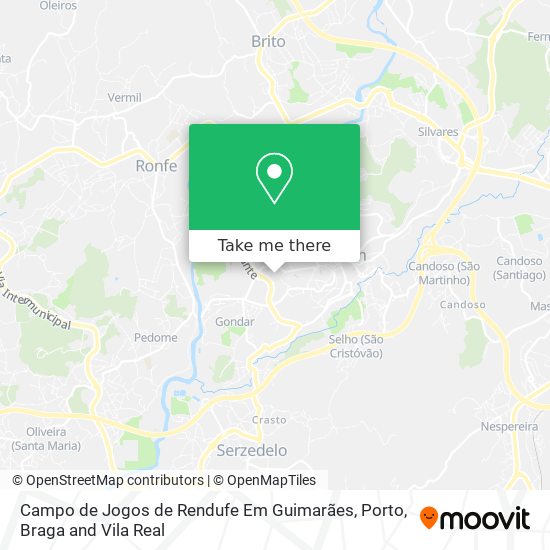 Campo de Jogos de Rendufe Em Guimarães mapa