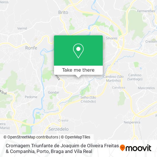 Cromagem Triunfante de Joaquim de Oliveira Freitas & Companhia mapa