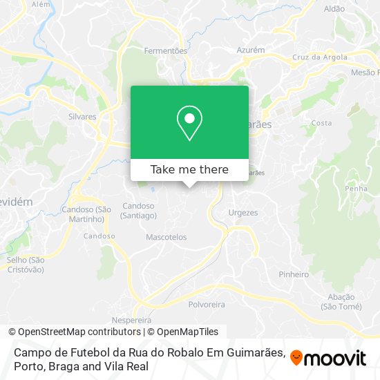 Campo de Futebol da Rua do Robalo Em Guimarães mapa