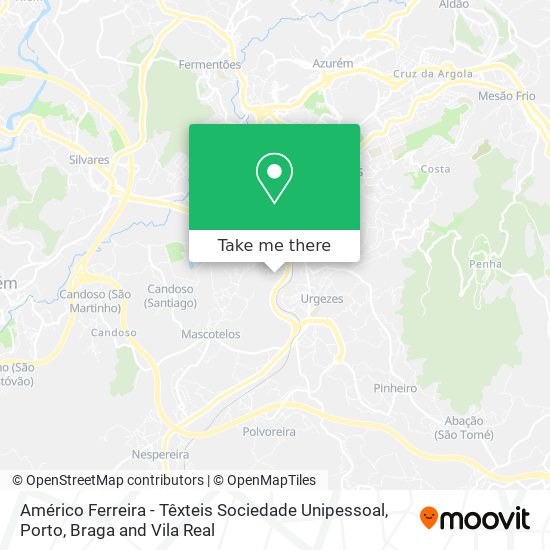Américo Ferreira - Têxteis Sociedade Unipessoal mapa