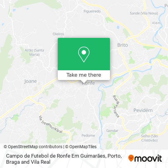 Campo de Futebol de Ronfe Em Guimarães map