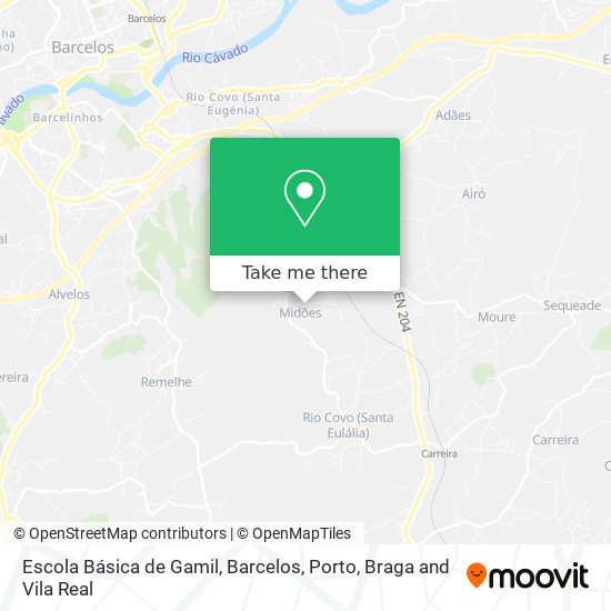 Escola Básica de Gamil, Barcelos map