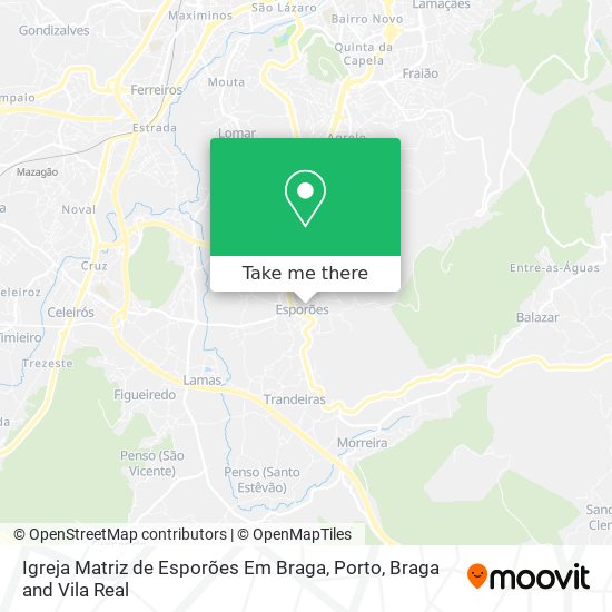 Igreja Matriz de Esporões Em Braga map