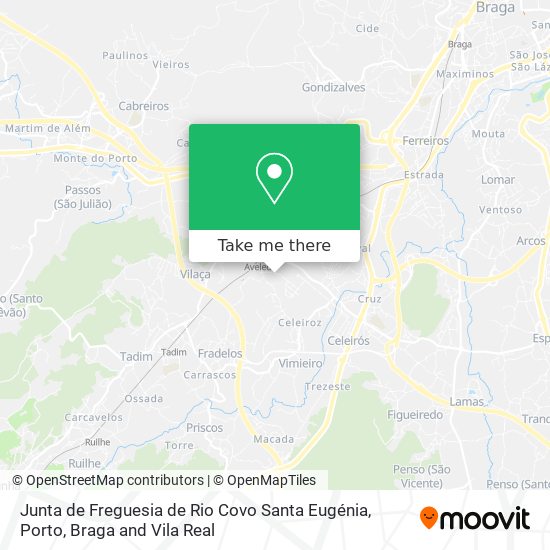 Junta de Freguesia de Rio Covo Santa Eugénia map