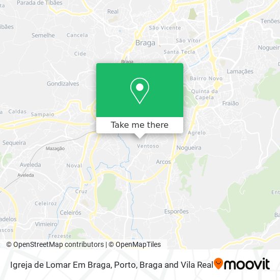 Igreja de Lomar Em Braga map