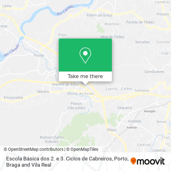 Escola Básica dos 2. e 3. Ciclos de Cabreiros mapa