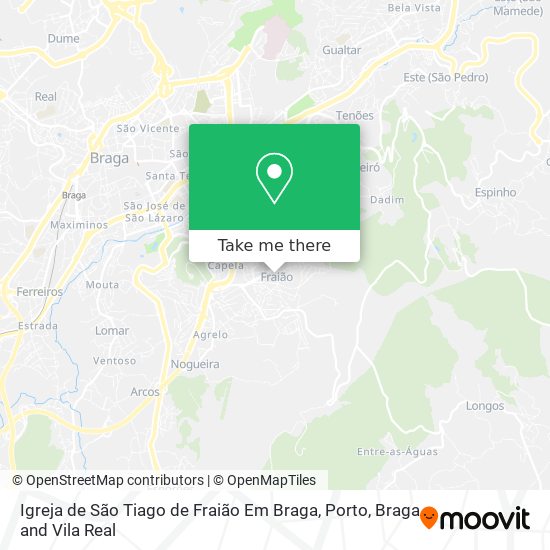 Igreja de São Tiago de Fraião Em Braga map