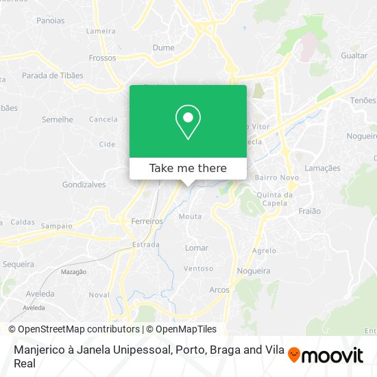 Manjerico à Janela Unipessoal mapa