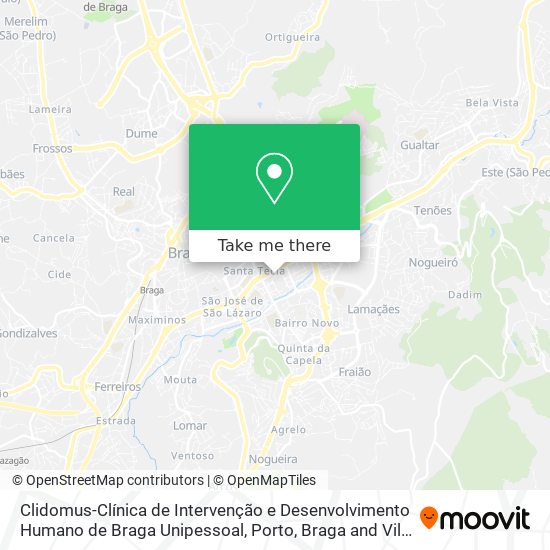 Clidomus-Clínica de Intervenção e Desenvolvimento Humano de Braga Unipessoal mapa