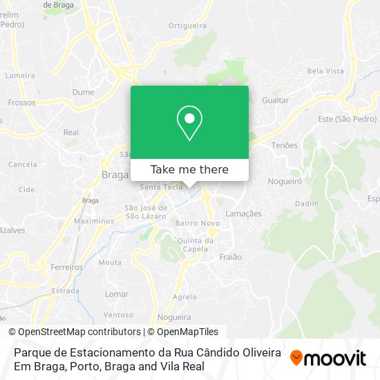 Parque de Estacionamento da Rua Cândido Oliveira Em Braga map