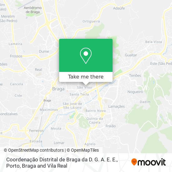 Coordenação Distrital de Braga da D. G. A. E. E. map