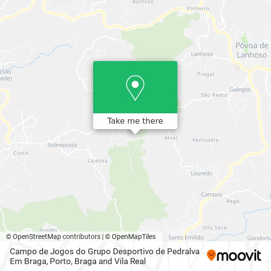 Campo de Jogos do Grupo Desportivo de Pedralva Em Braga map