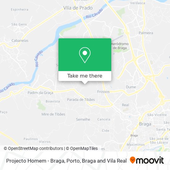 Projecto Homem - Braga map