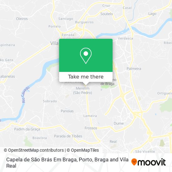 Capela de São Brás Em Braga mapa