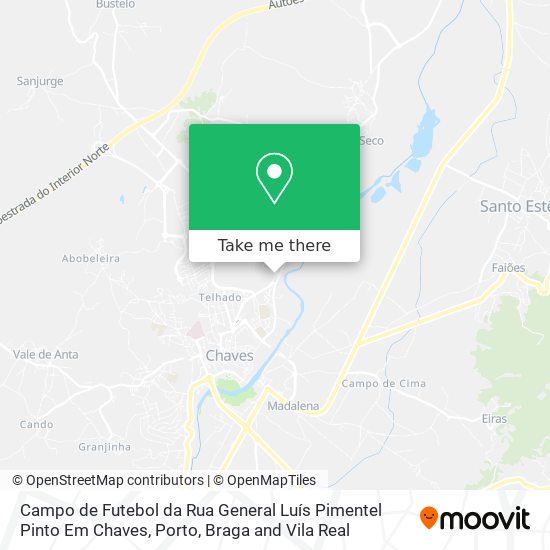 Campo de Futebol da Rua General Luís Pimentel Pinto Em Chaves map