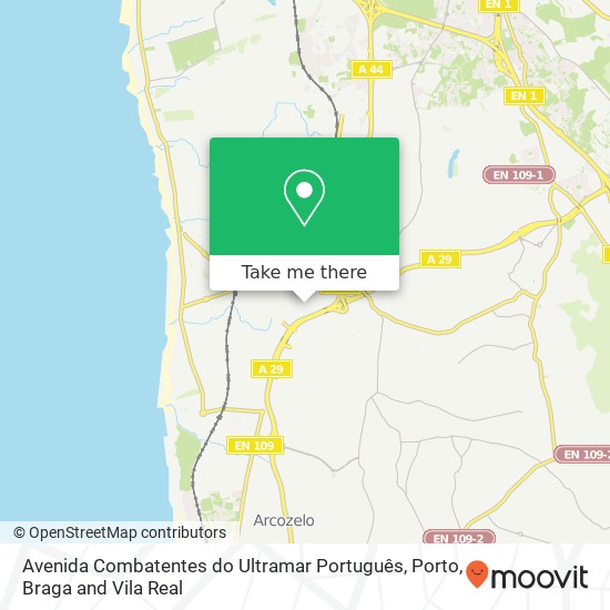 Avenida Combatentes do Ultramar Português map