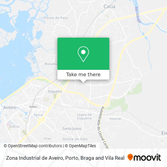 Zona Industrial de Aveiro mapa