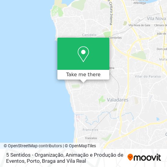 5 Sentidos - Organização, Animação e Produção de Eventos mapa