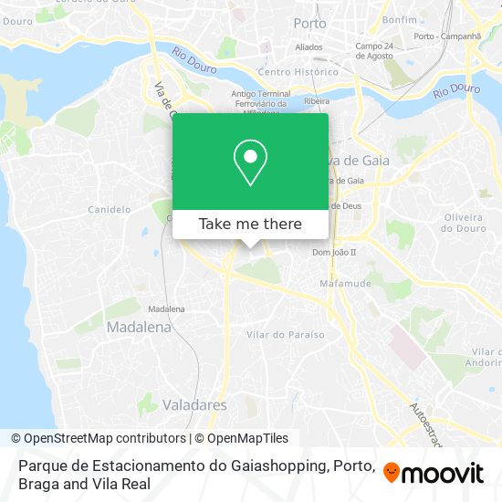 Parque de Estacionamento do Gaiashopping map