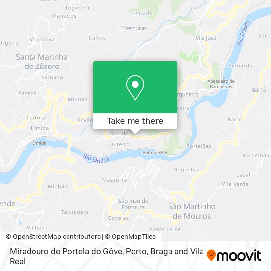 Miradouro de Portela do Gôve mapa