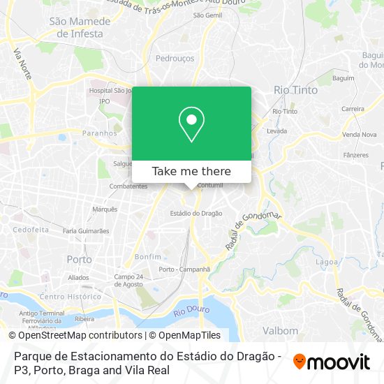 Parque de Estacionamento do Estádio do Dragão - P3 map