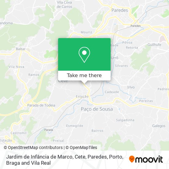 Jardim de Infância de Marco, Cete, Paredes map