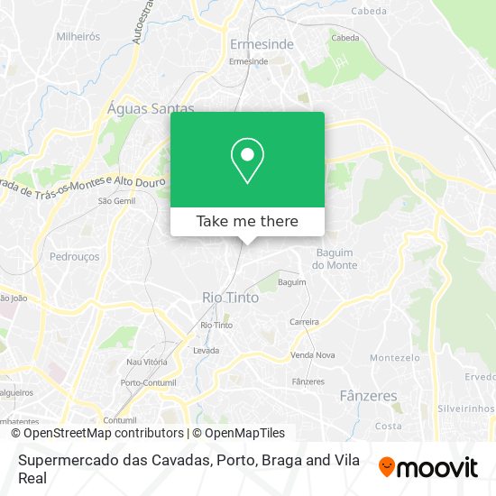 Supermercado das Cavadas mapa