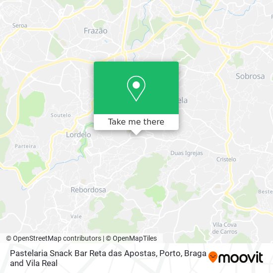Pastelaria Snack Bar Reta das Apostas mapa