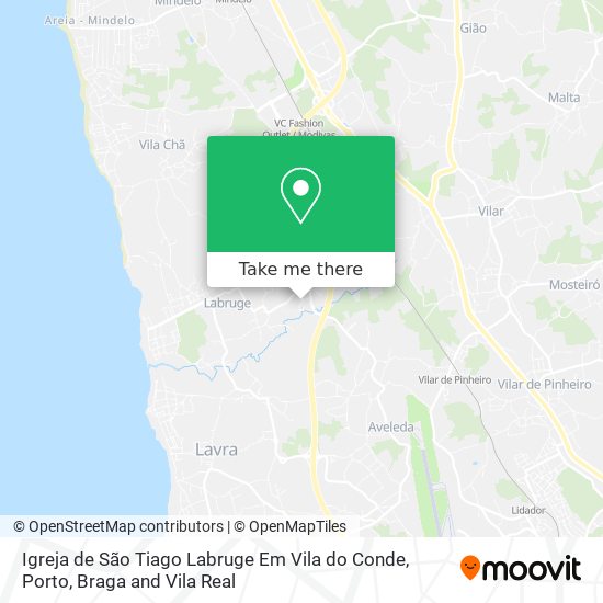 Igreja de São Tiago Labruge Em Vila do Conde map