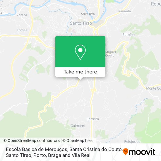 Escola Básica de Merouços, Santa Cristina do Couto, Santo Tirso map
