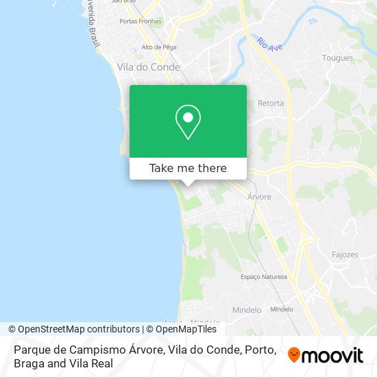 Parque de Campismo Árvore, Vila do Conde map