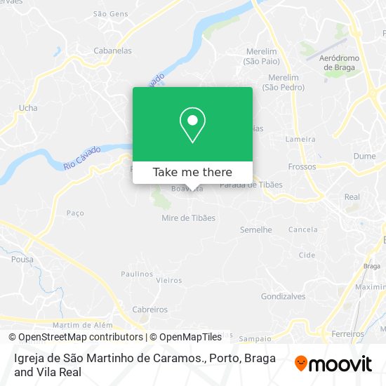 Igreja de São Martinho de Caramos. mapa