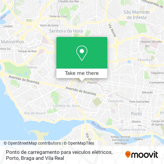 Ponto de carregamento para veículos elétricos mapa