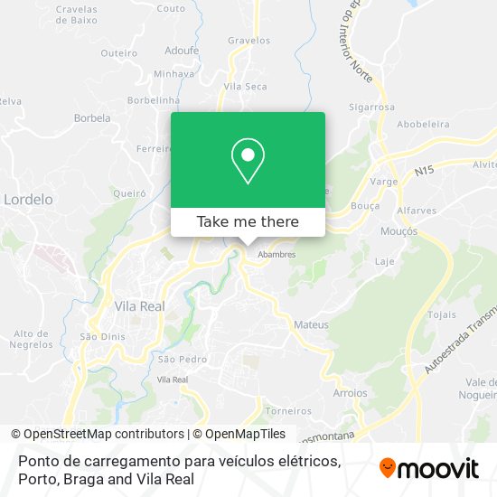 Ponto de carregamento para veículos elétricos map