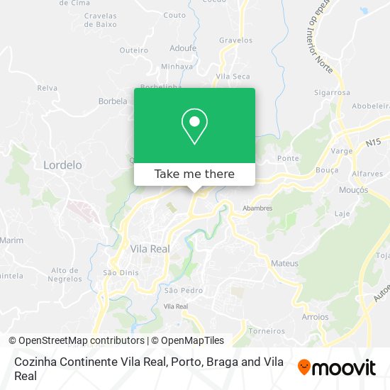 Cozinha Continente Vila Real map